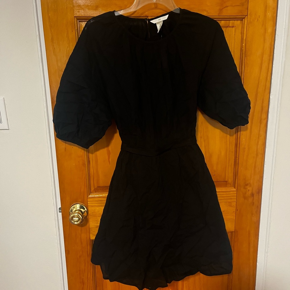 NWT H&M black open back dress